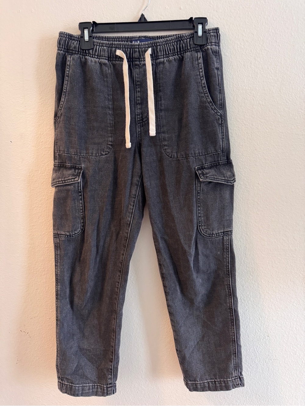 GAP Denim Easy Jean Drawstring Waist in Faded Black, Size XS